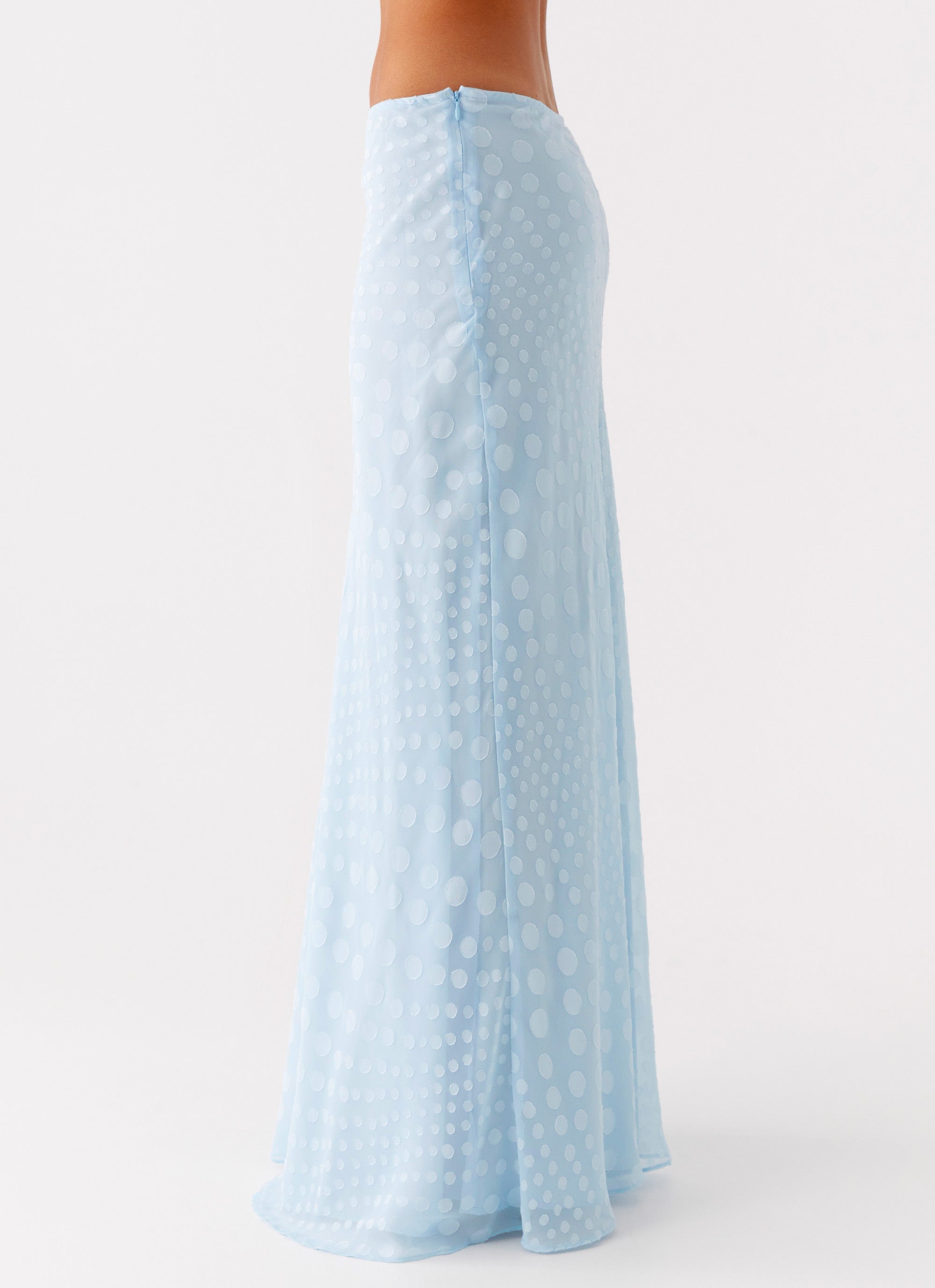 Mena Chiffon Spot Maxi Skirt - Blue