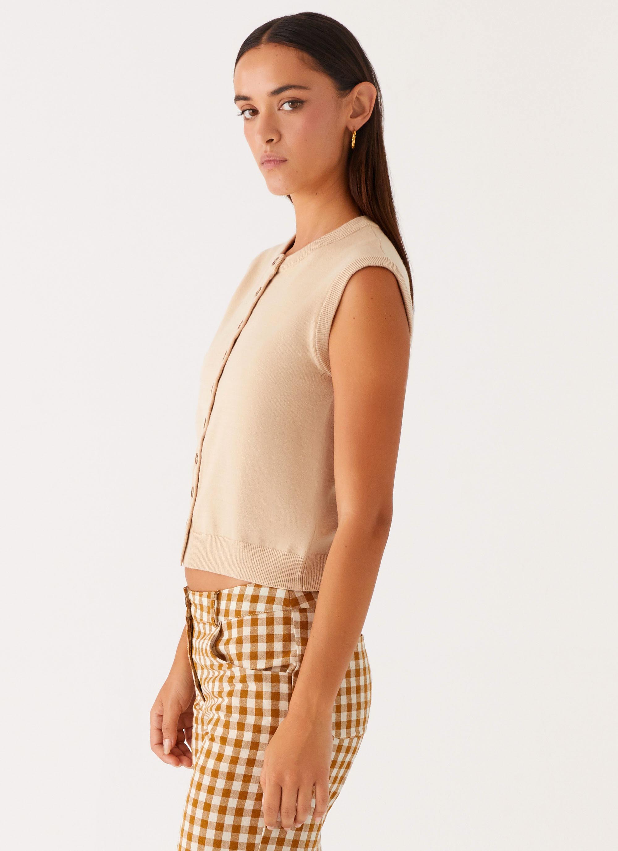 Mickey Knit Vest - Cream