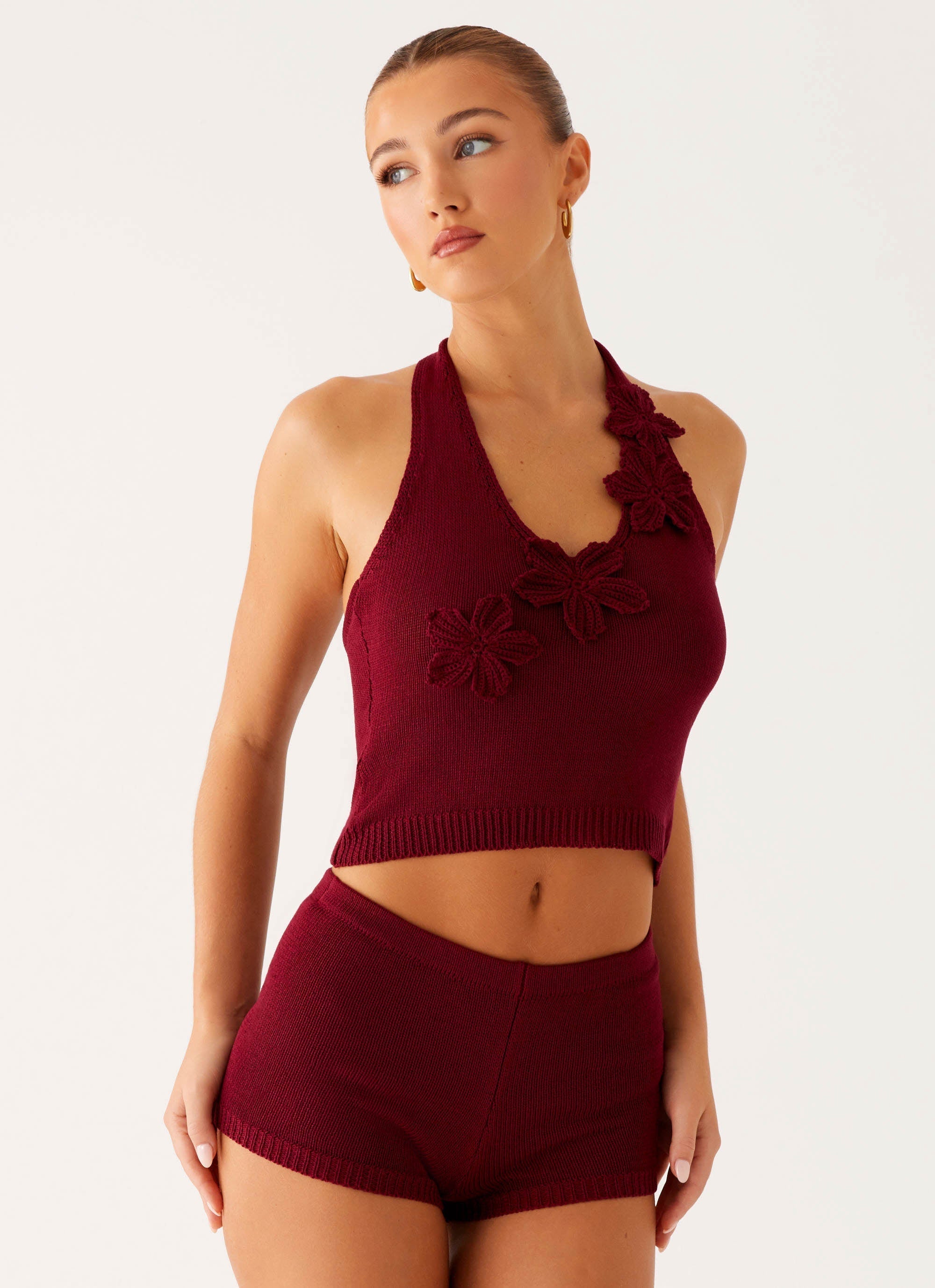 Miffy Crochet Top - Maroon