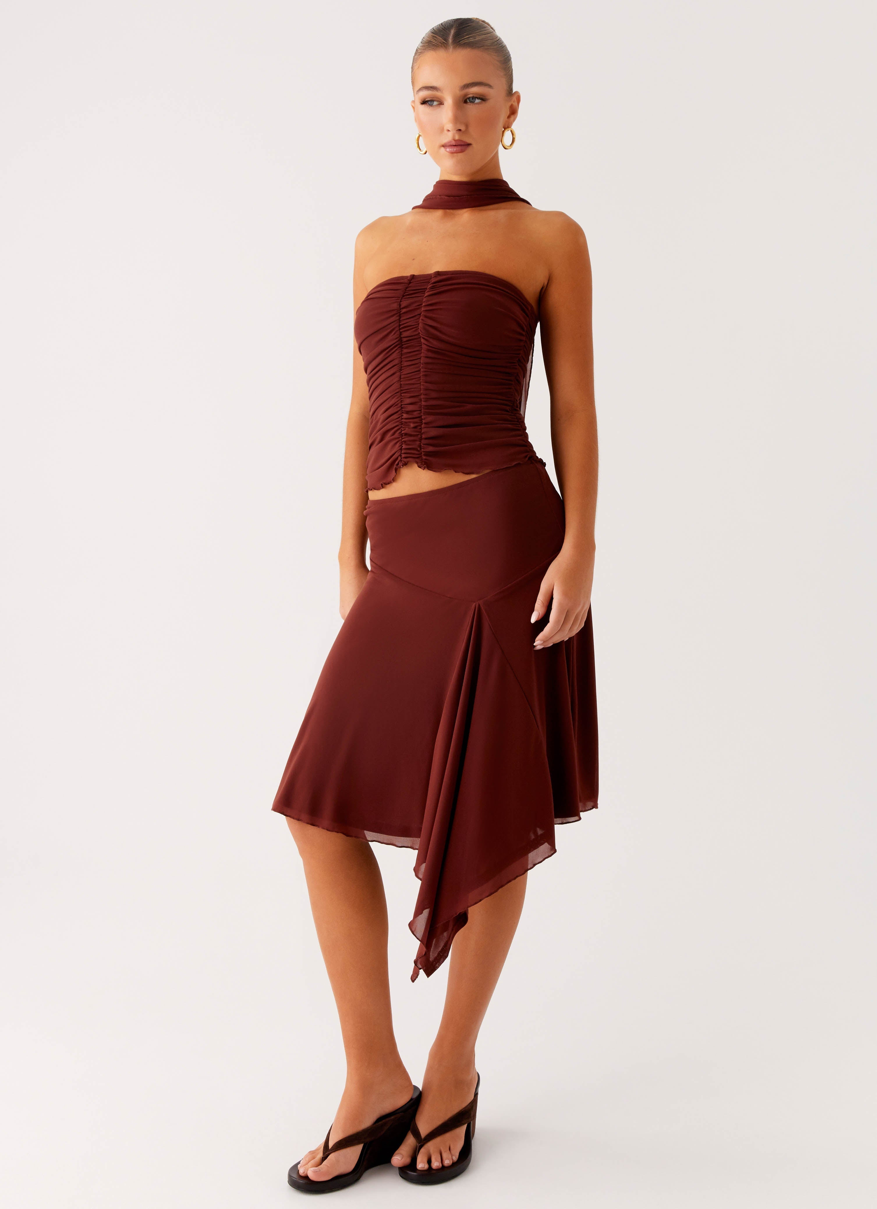 Mirage Midi Skirt - Chocolate