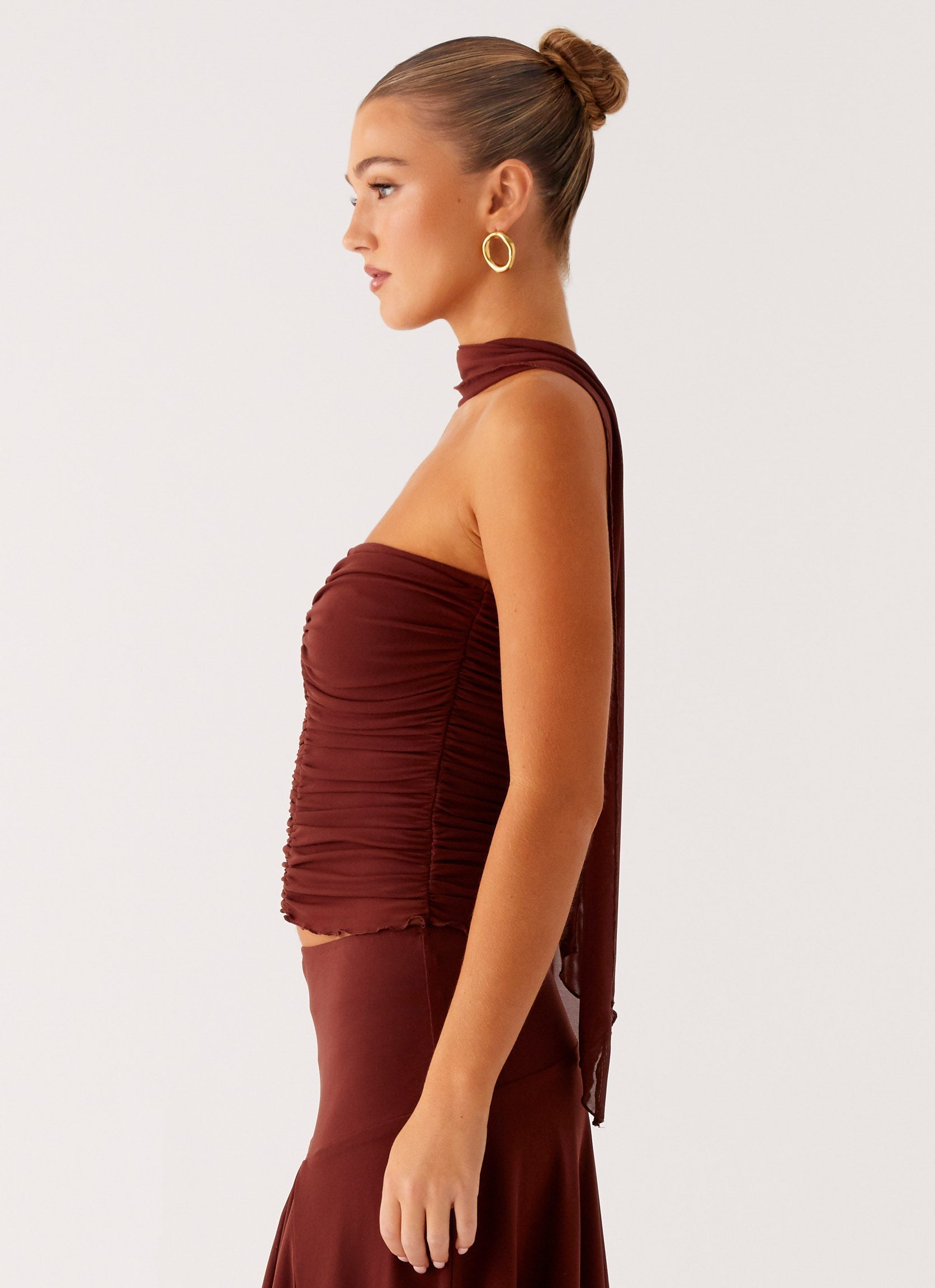 Mirage Scarf Top - Chocolate