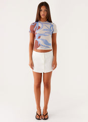 Mixie Low Rise Mini Skirt - Ivory