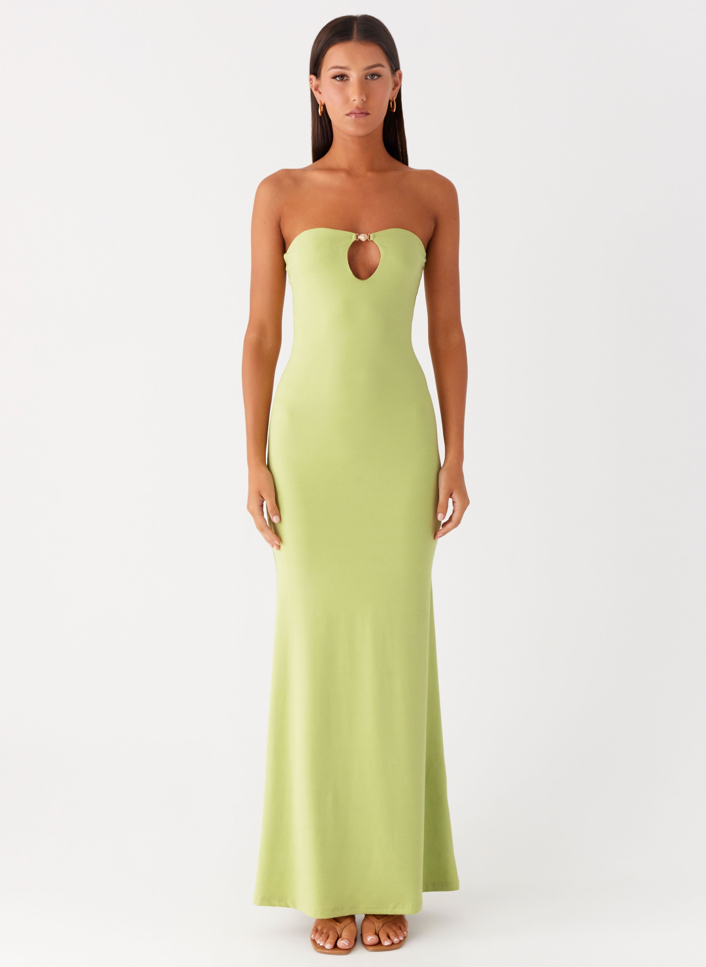 Moara Cut Out Maxi Dress - Lime Green
