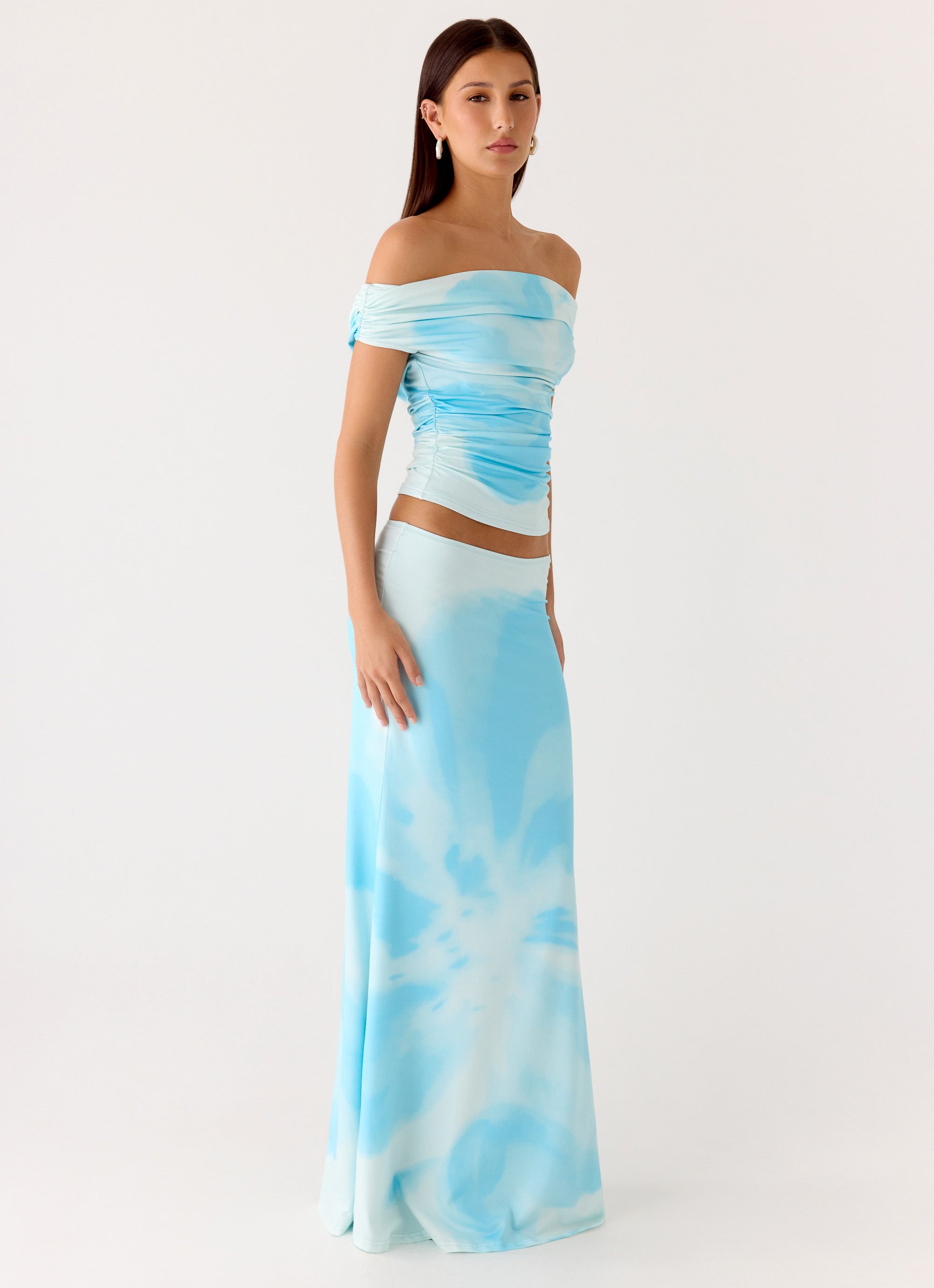 Moka Maxi Skirt - Blooming Blue