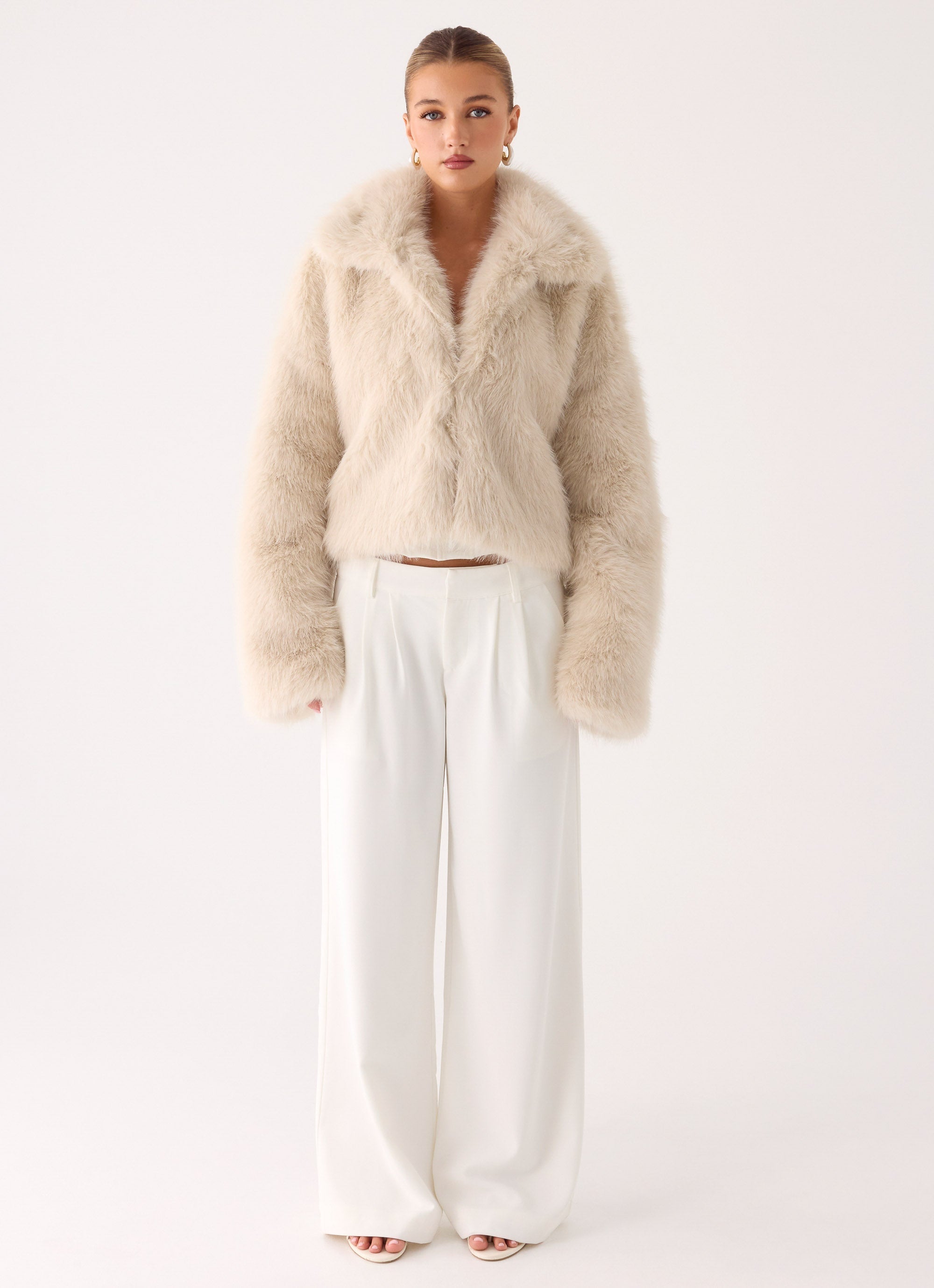 Moonscapes Faux Fur Jacket - Ivory