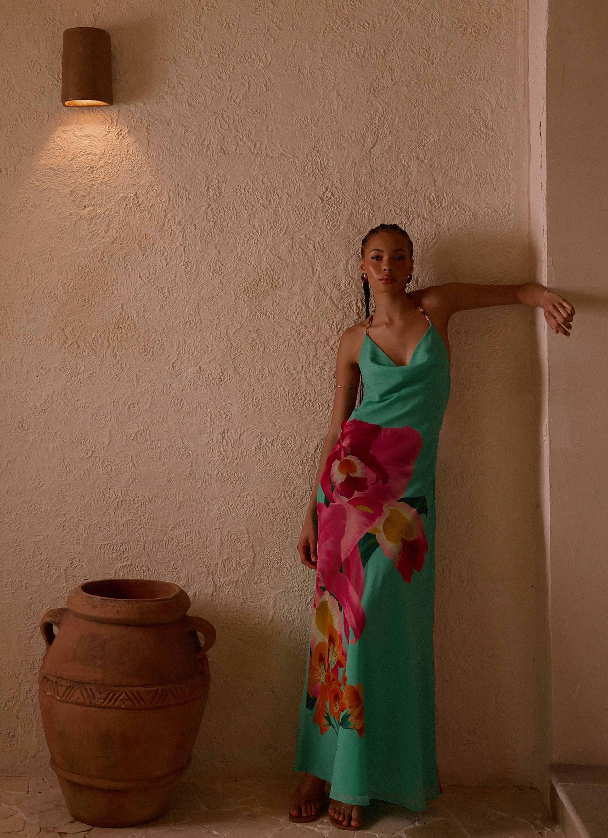 Morning Crush Cowl Maxi Dress - Jungle Bloom