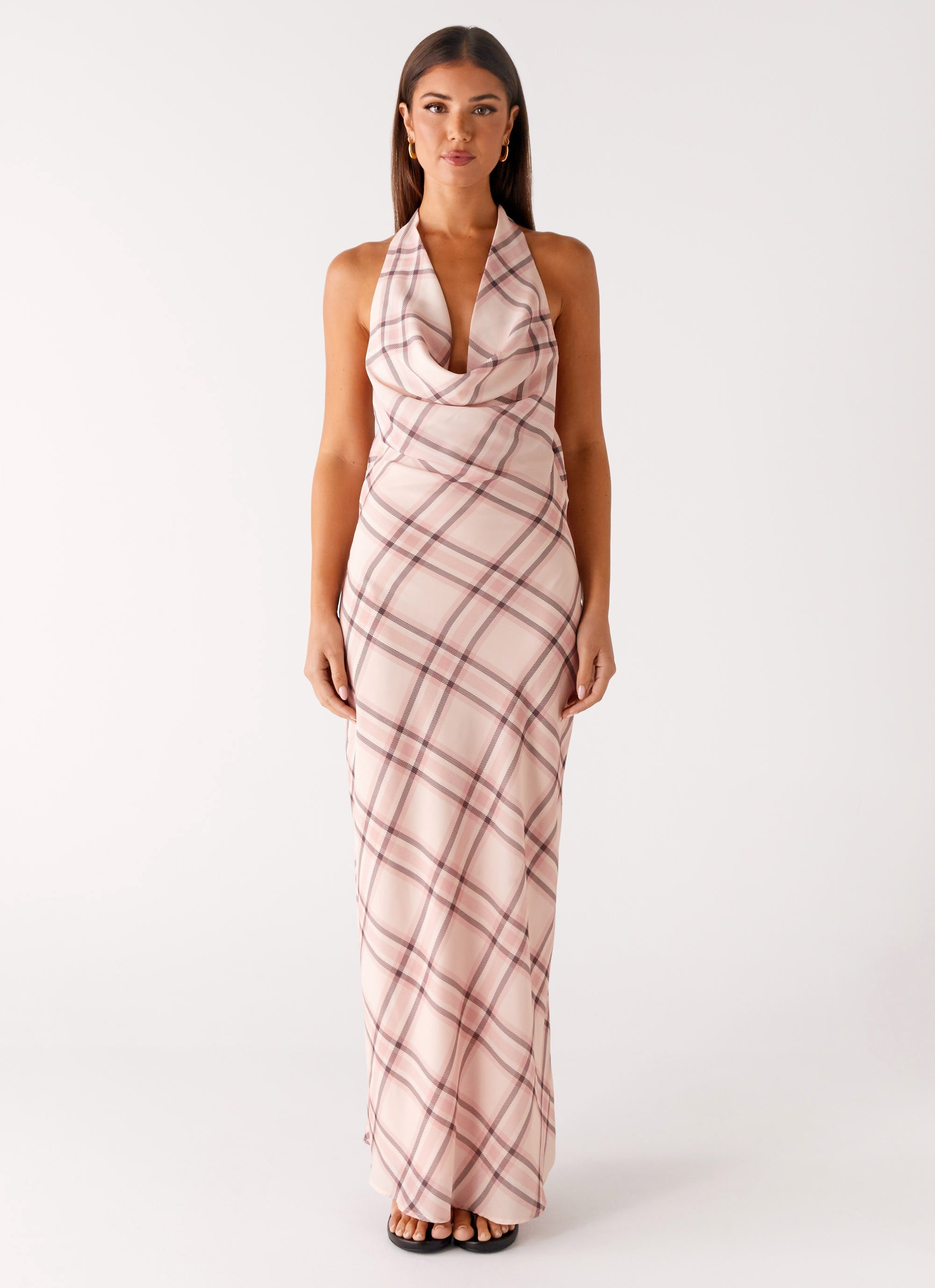 Muse Maxi Dress - Pink Check