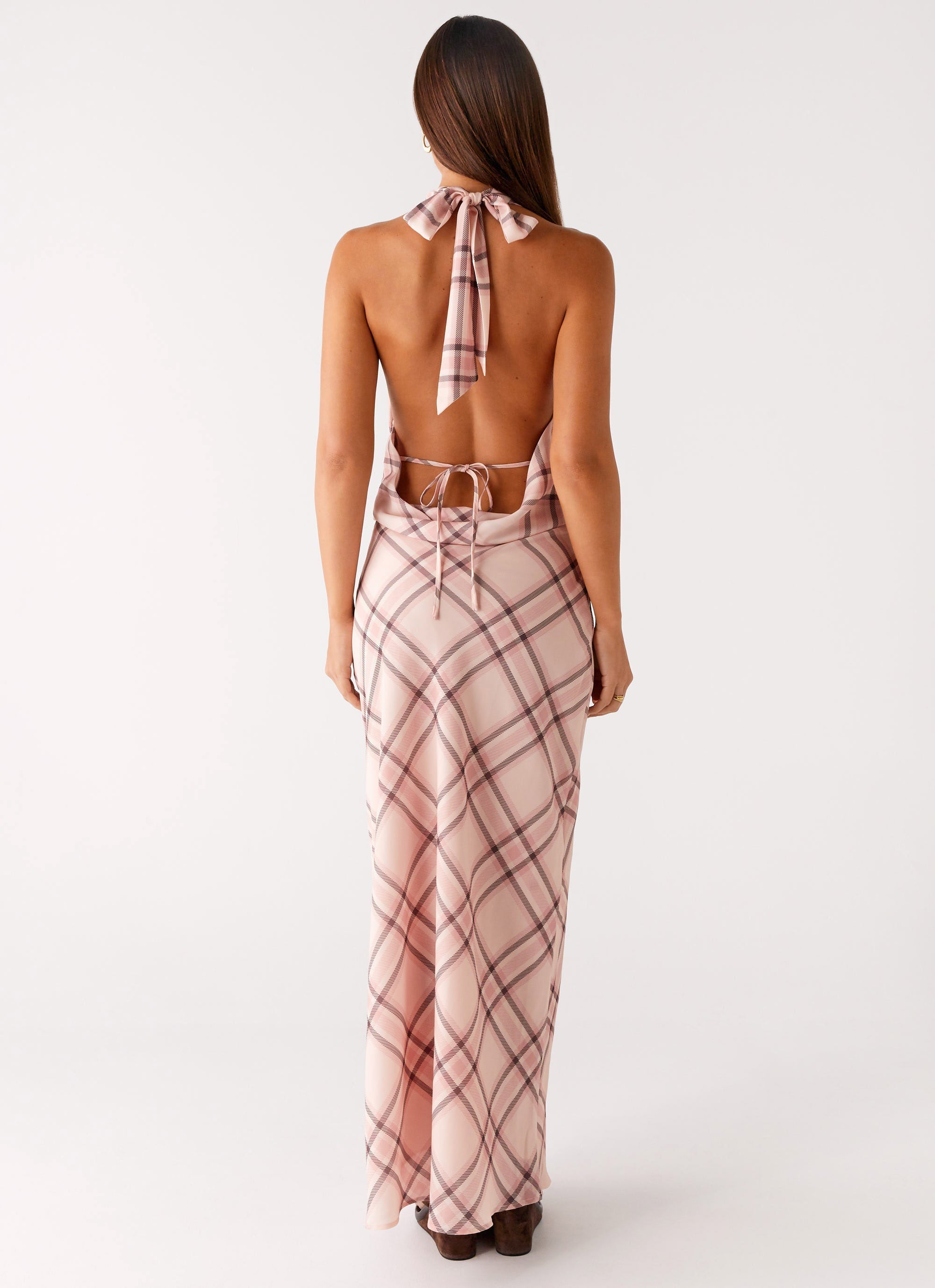 Muse Maxi Dress - Pink Check