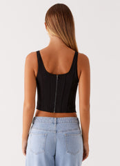 Narelle Corset Top - Black