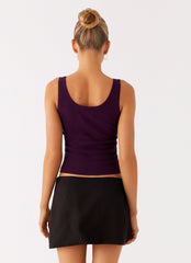 No Signal Knit Top - Plum