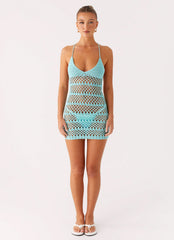 Ocean Whisper Mini Dress - Turquoise