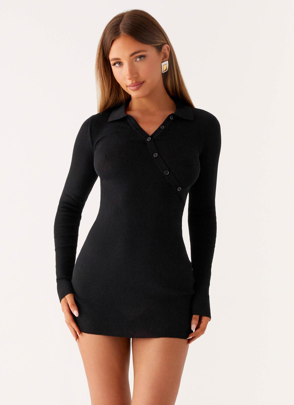 Off Duty Polo Dress - Black