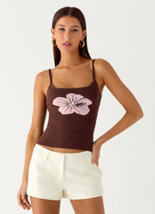 Ofira Knit Tank Top - Espresso Meadow