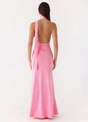 On My Way Bodysuit Maxi Dress - Pink