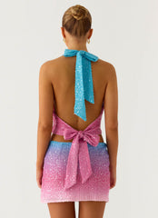 One More Time Sequin Knit Top - Disco Ombre
