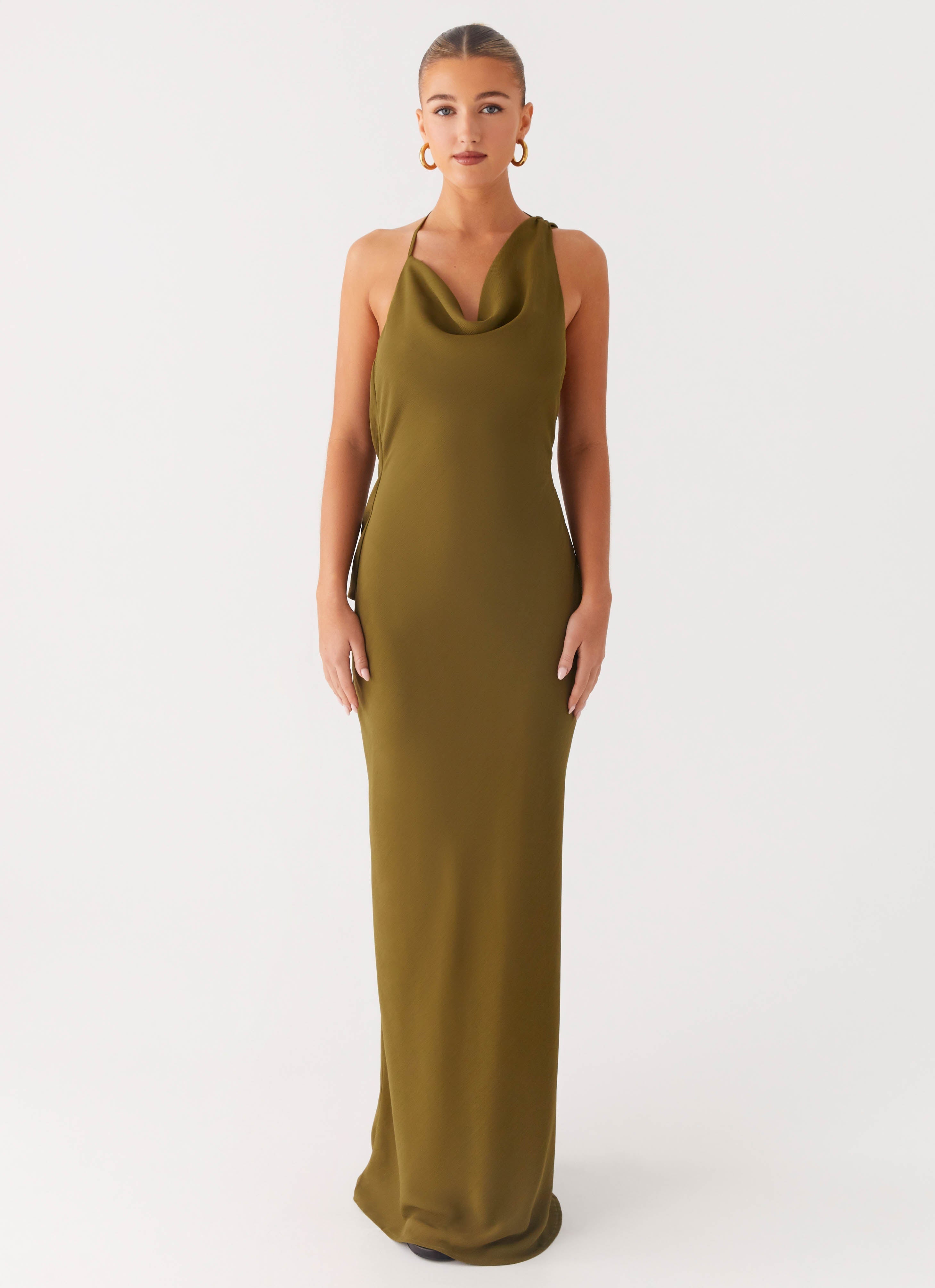 Opal Glow Maxi Dress - Khaki