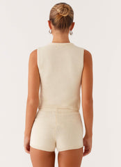 Ownley Sequin Knit Top - Ivory