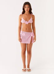 Palazzo Crochet Wrap Skirt - Pink