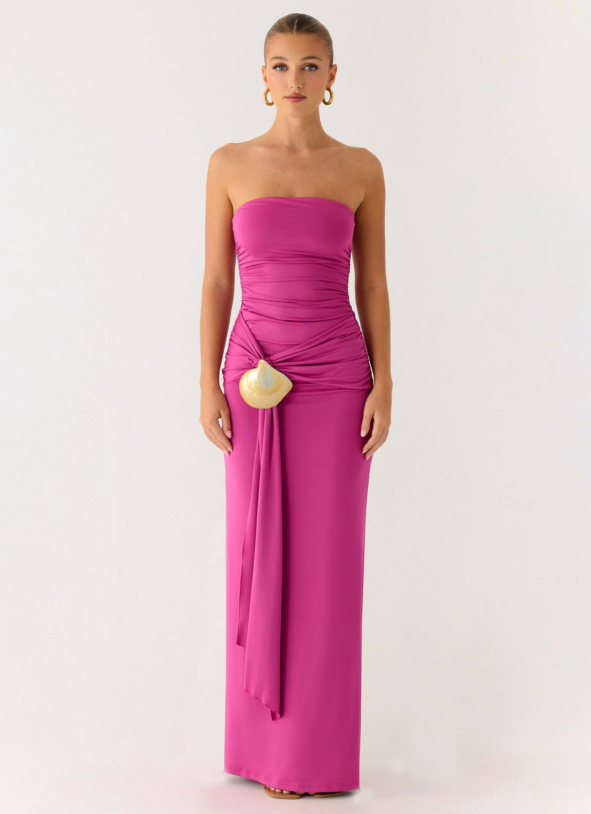 Party After Party Shell Maxi Dress - Fuchsia