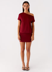 Paulie Mini Dress - Maroon