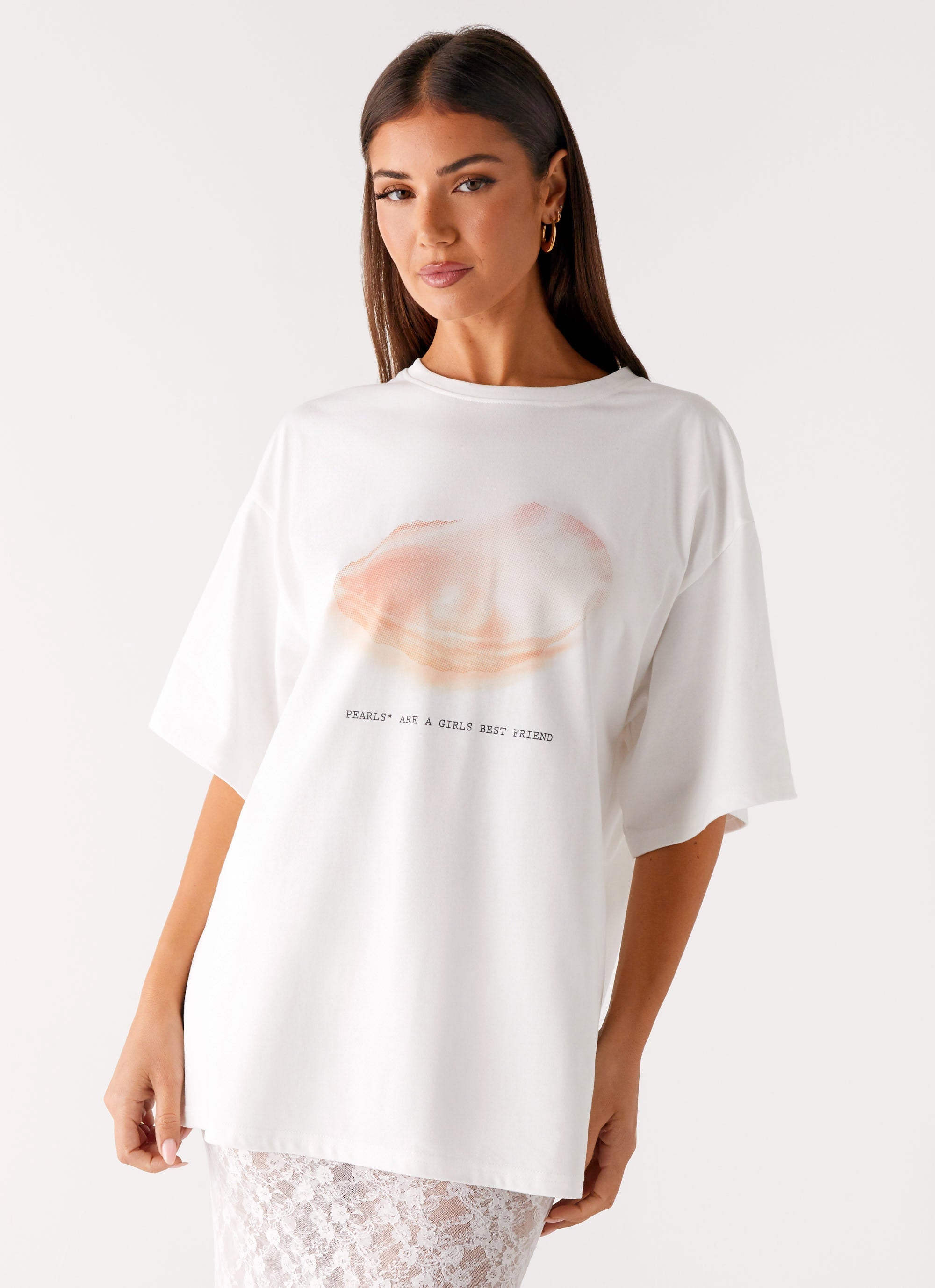 Pearl Oversized Tee - White