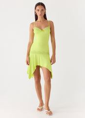 Queen Card Mini Dress - Lime
