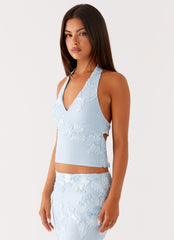 Radiate Halterneck Top - Blue