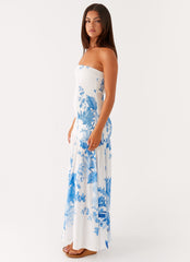 Rebecca Maxi Dress - Blue Floral Print