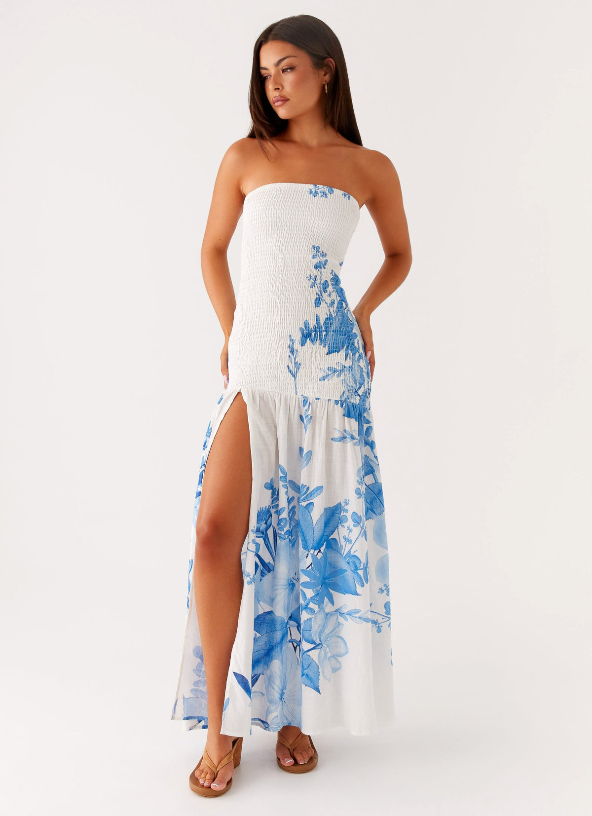 Rebecca Maxi Dress - Blue Floral Print