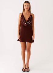 Renegade Feeling Mini Dress - Chocolate