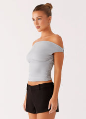 Reva Off Shoulder Top - Grey