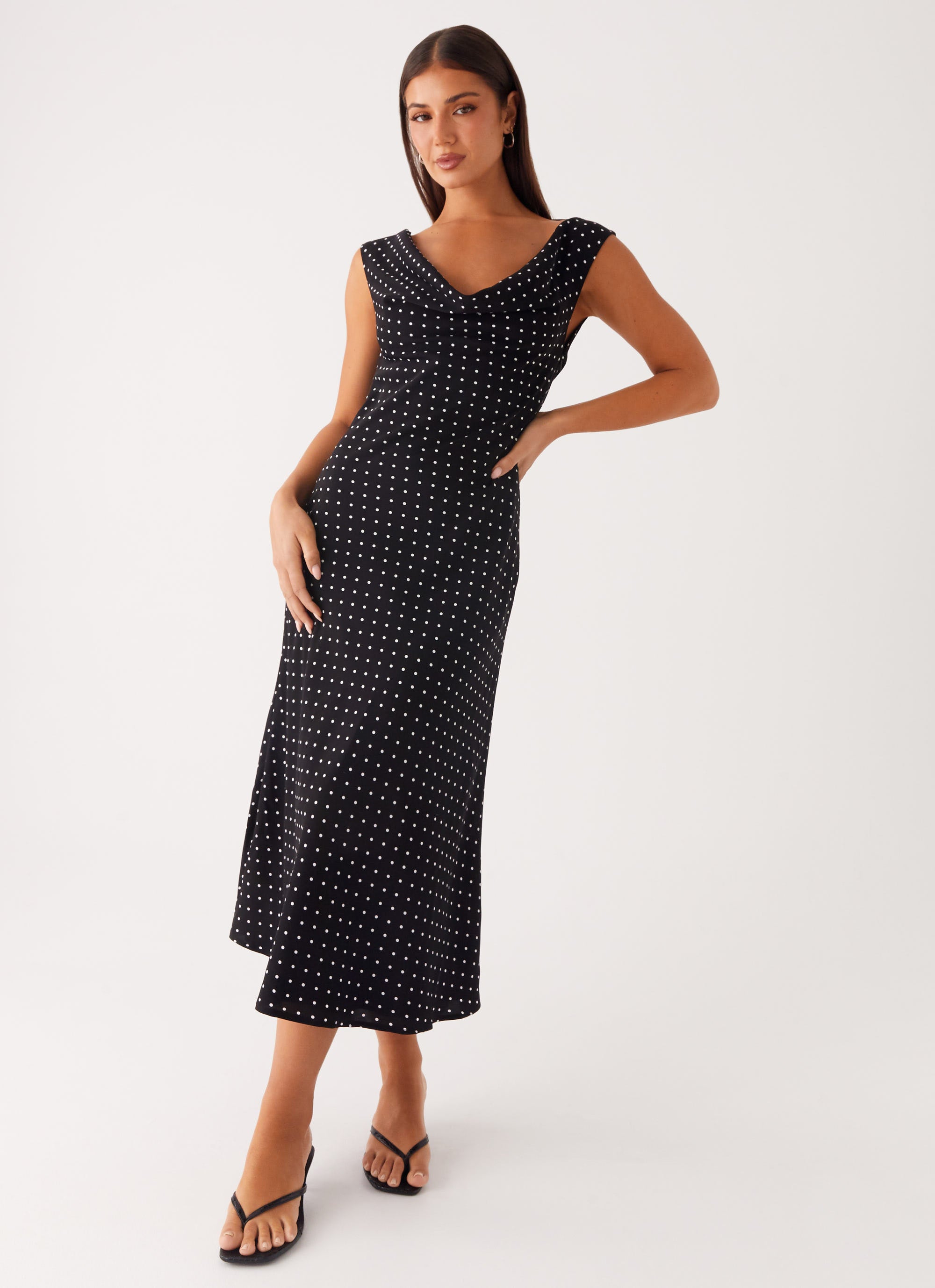 Role Model Maxi Dress - Black Polka Dot