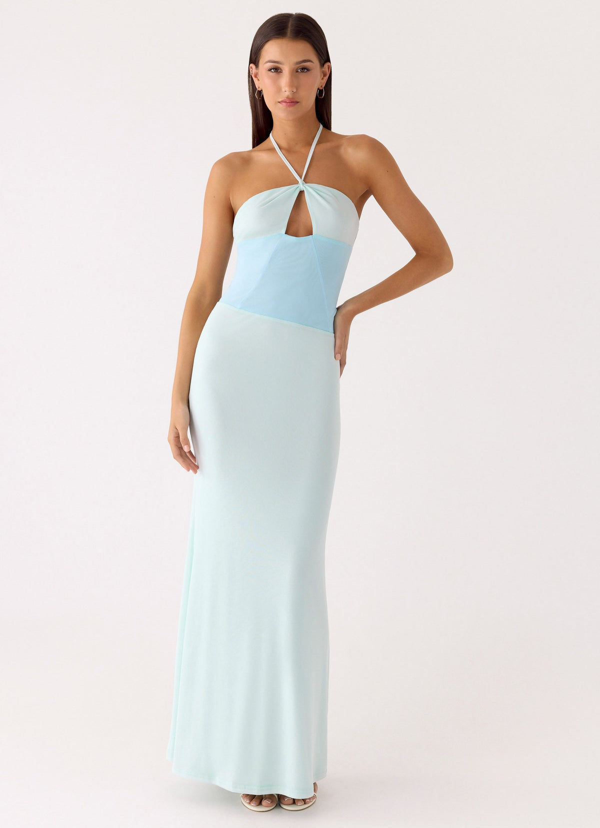 Romilly Mesh Maxi Dress - Teal