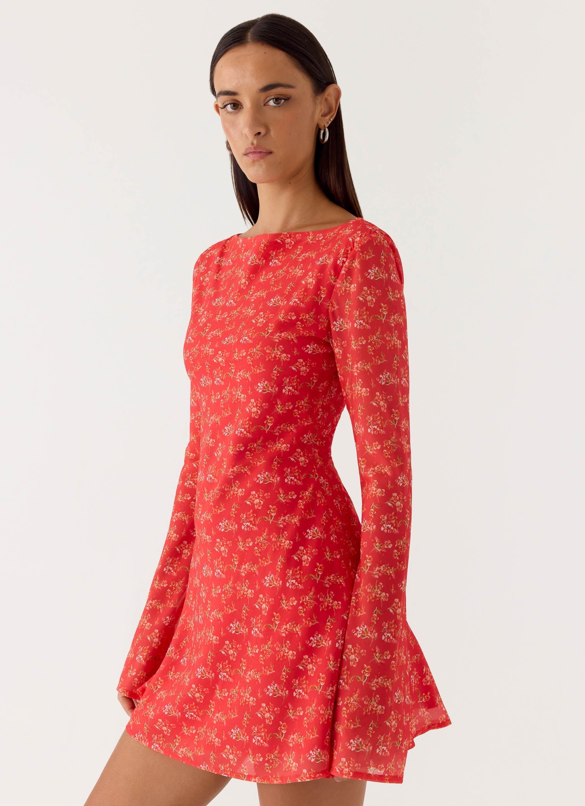 Sabella Mini Dress - Magenta Red Rose