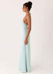 Samaria Halter Maxi Dress - Aqua