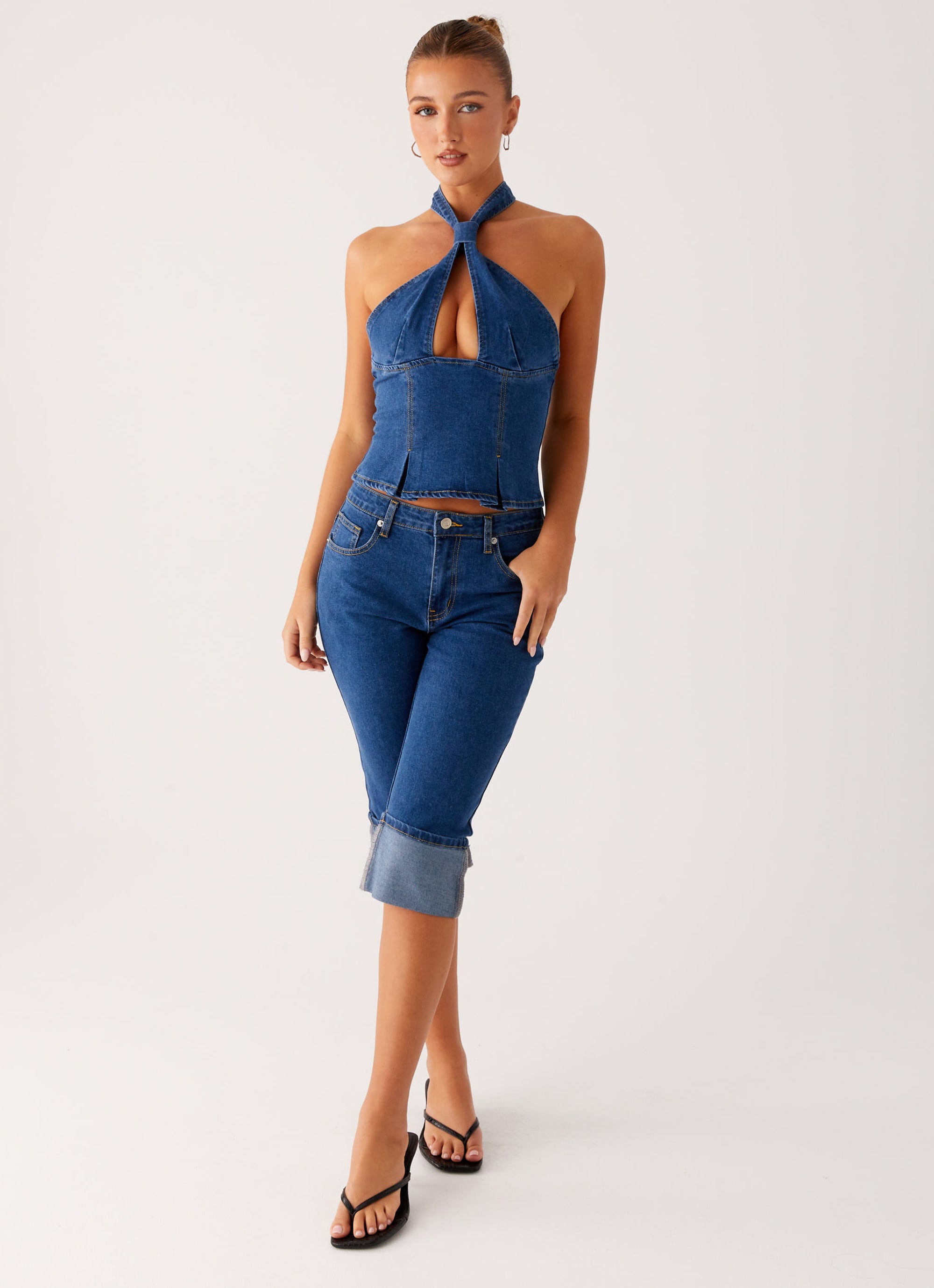 Saylor Denim Capri Jeans - Indigo