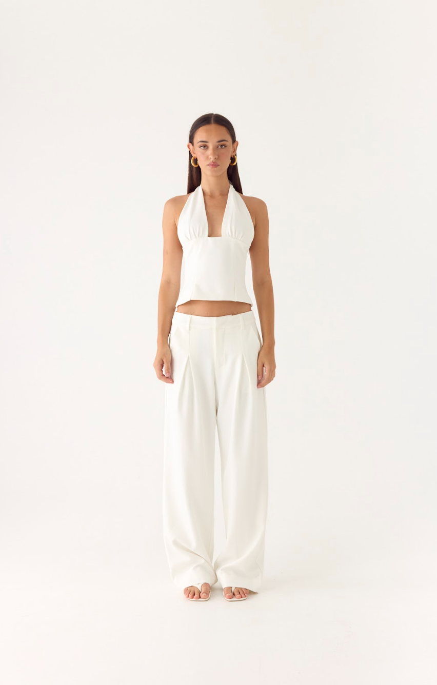 Sora Low Rise Pant - White