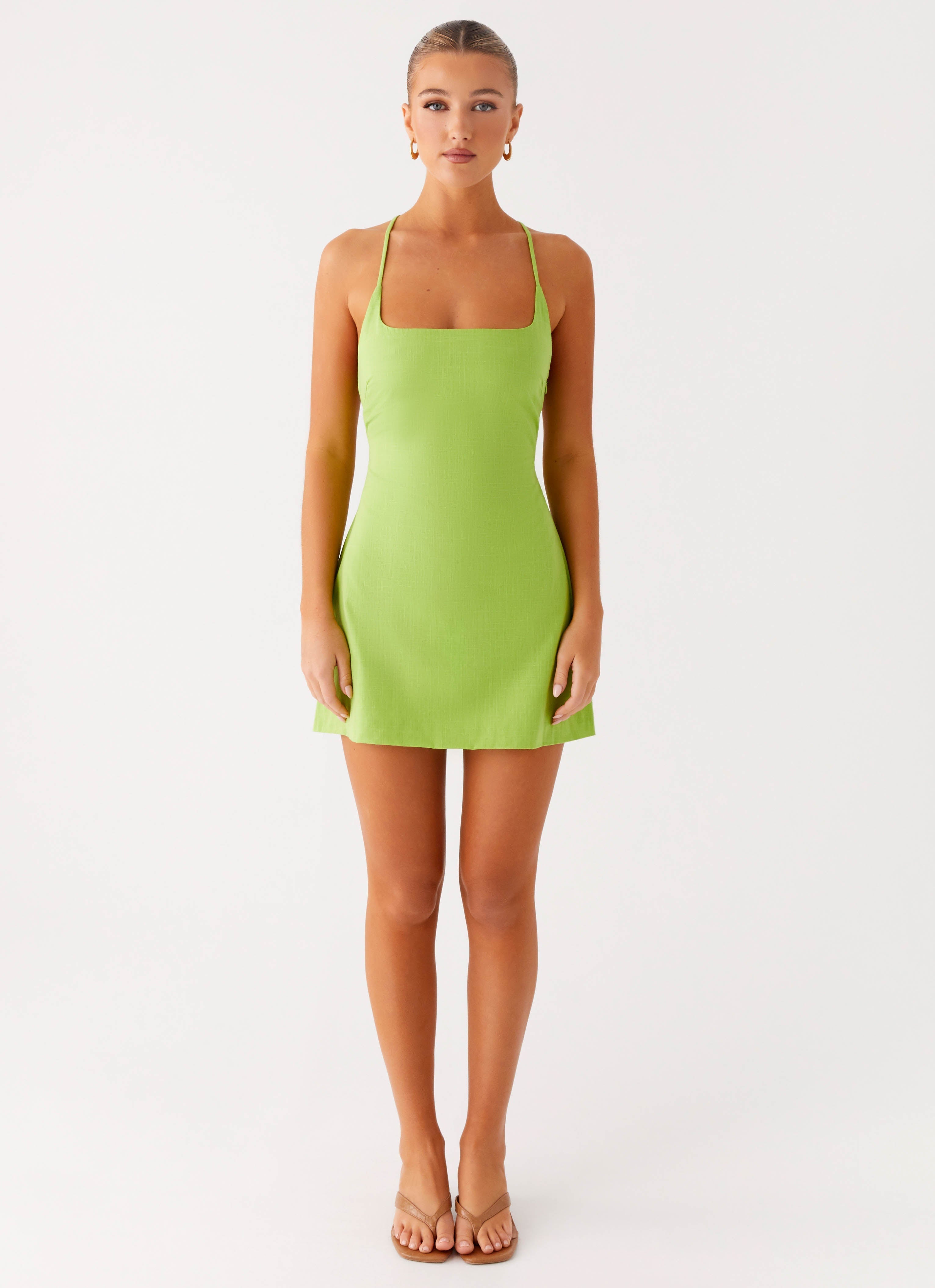 Seaside Escape Mini Dress - Lime
