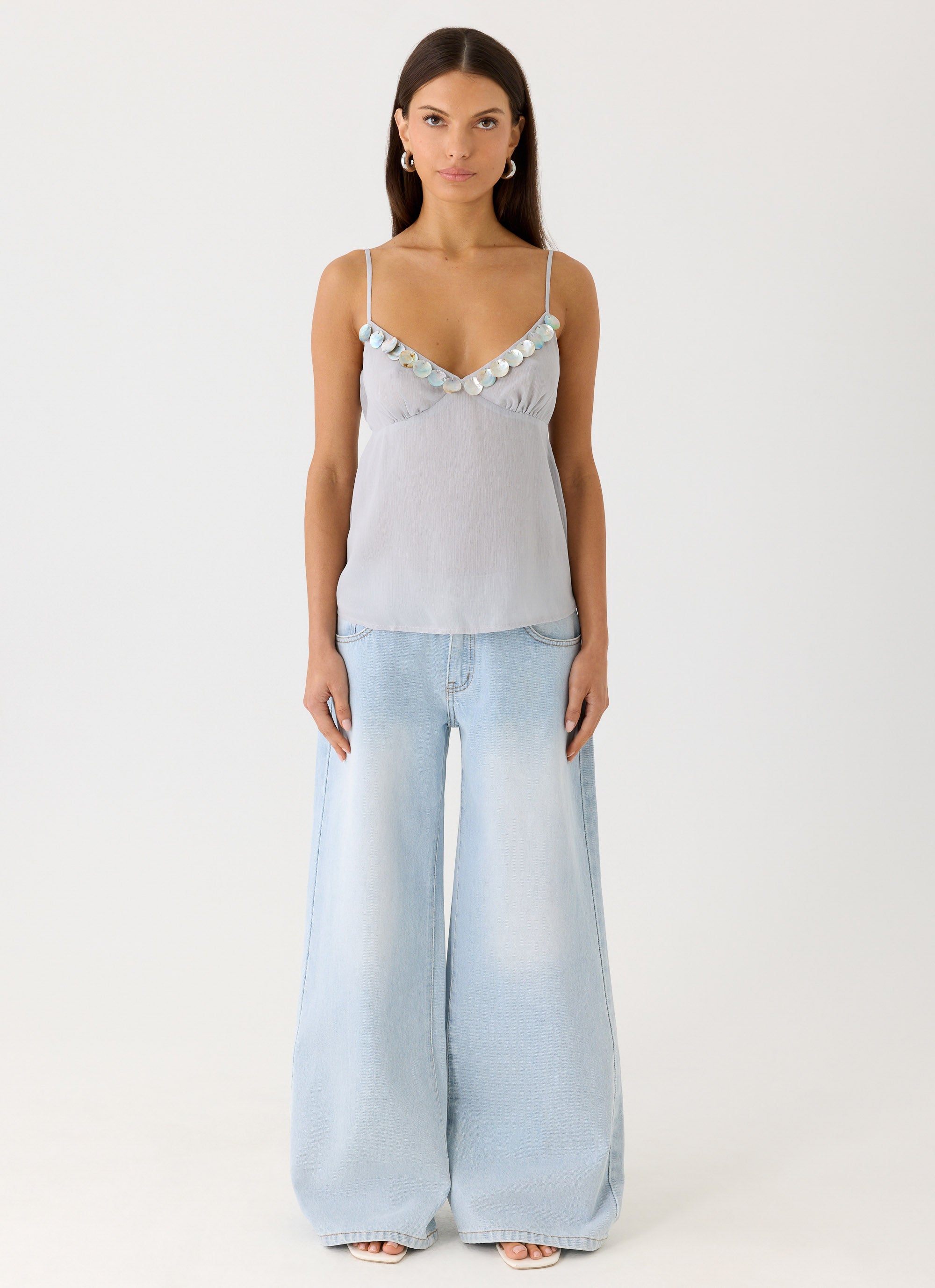 Selina Cami Top - Misty Blue
