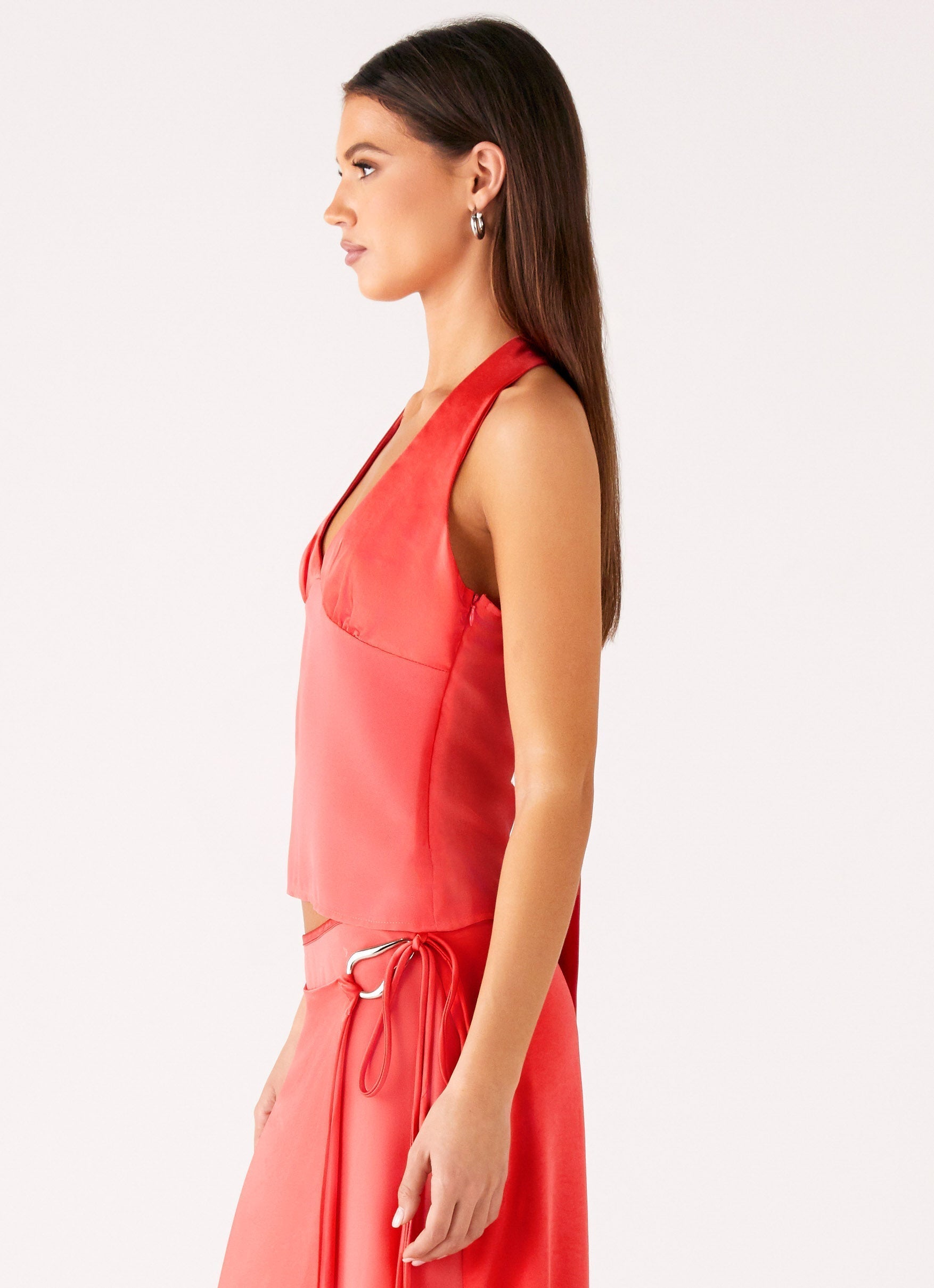 Pollie Halter Top - Coral