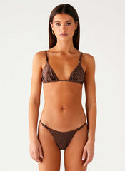 Serefina Bead Bikini Top - Chocolate