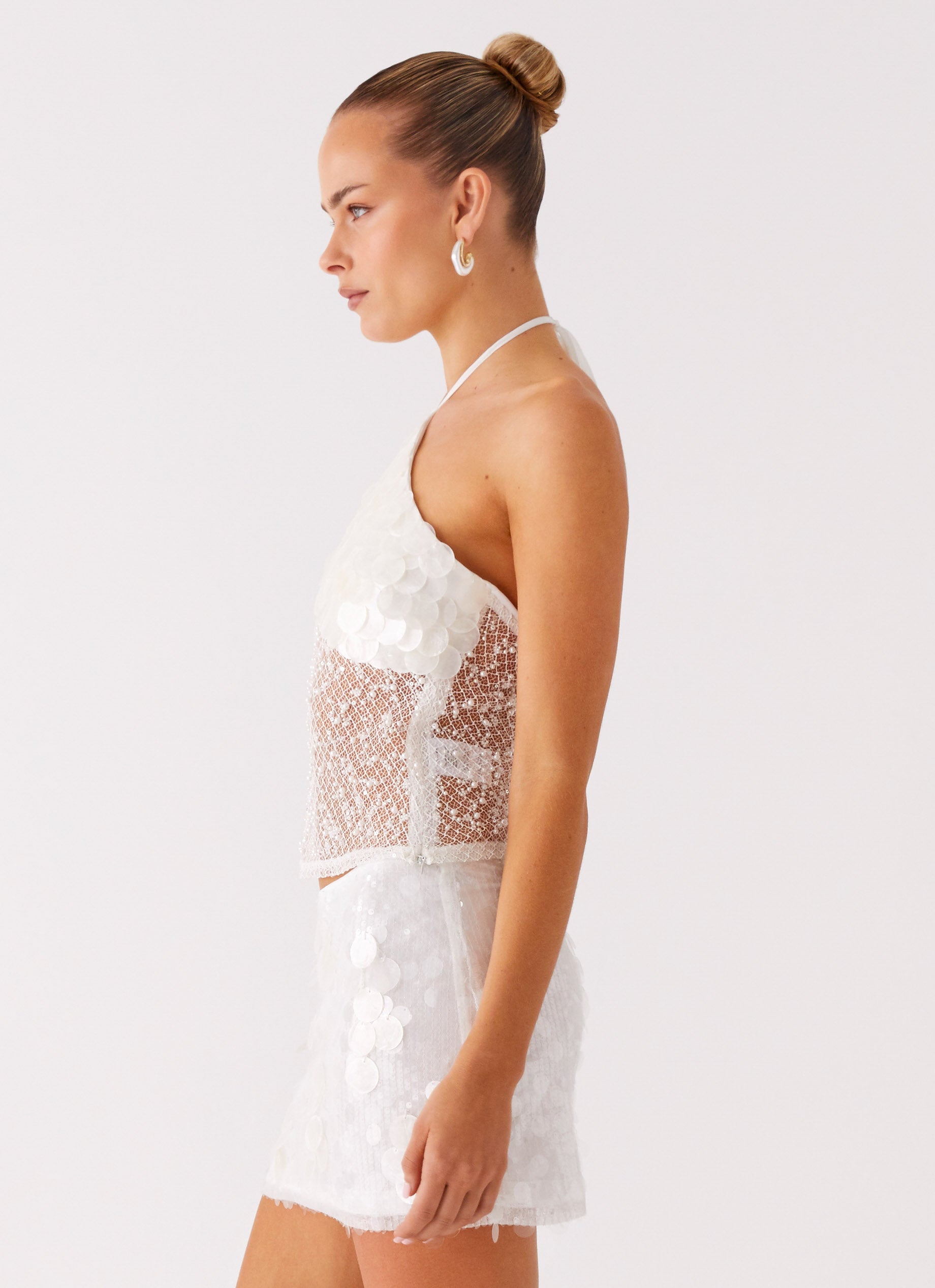 Shelly Halter Top - White