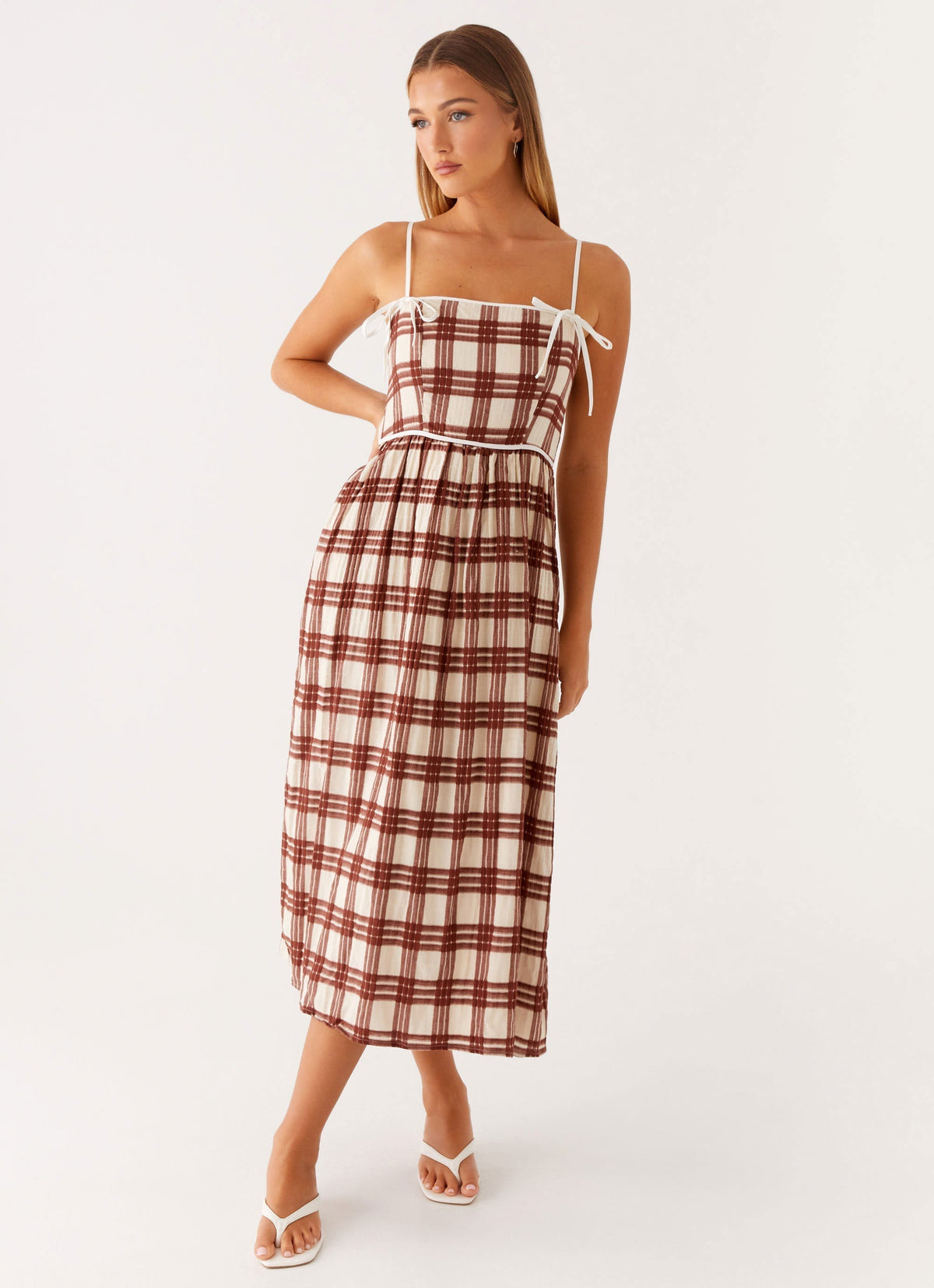 Shyanne Midi Dress - Chocolate Check