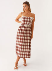 Shyanne Midi Dress - Chocolate Check
