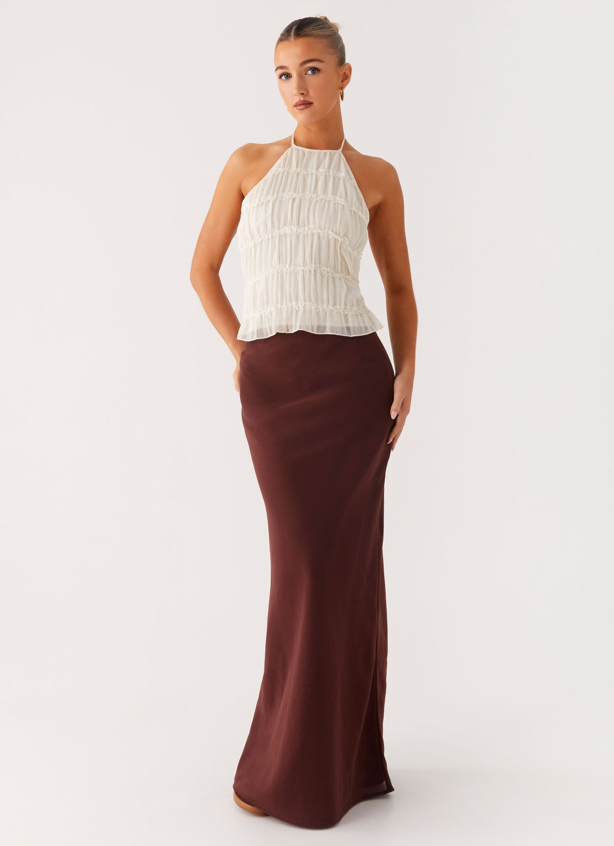 Sienna Sunset Maxi Skirt - Chocolate