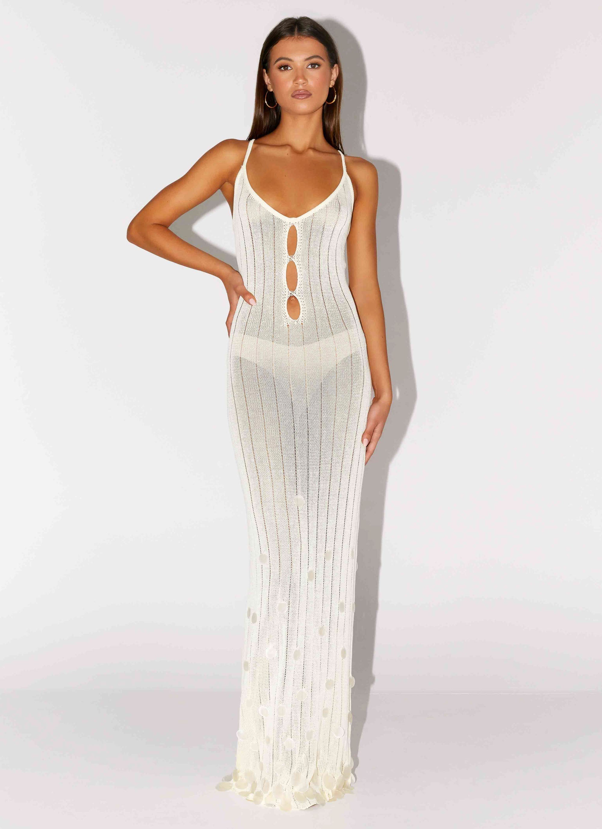 Siren Song Crochet Maxi Dress - Ivory