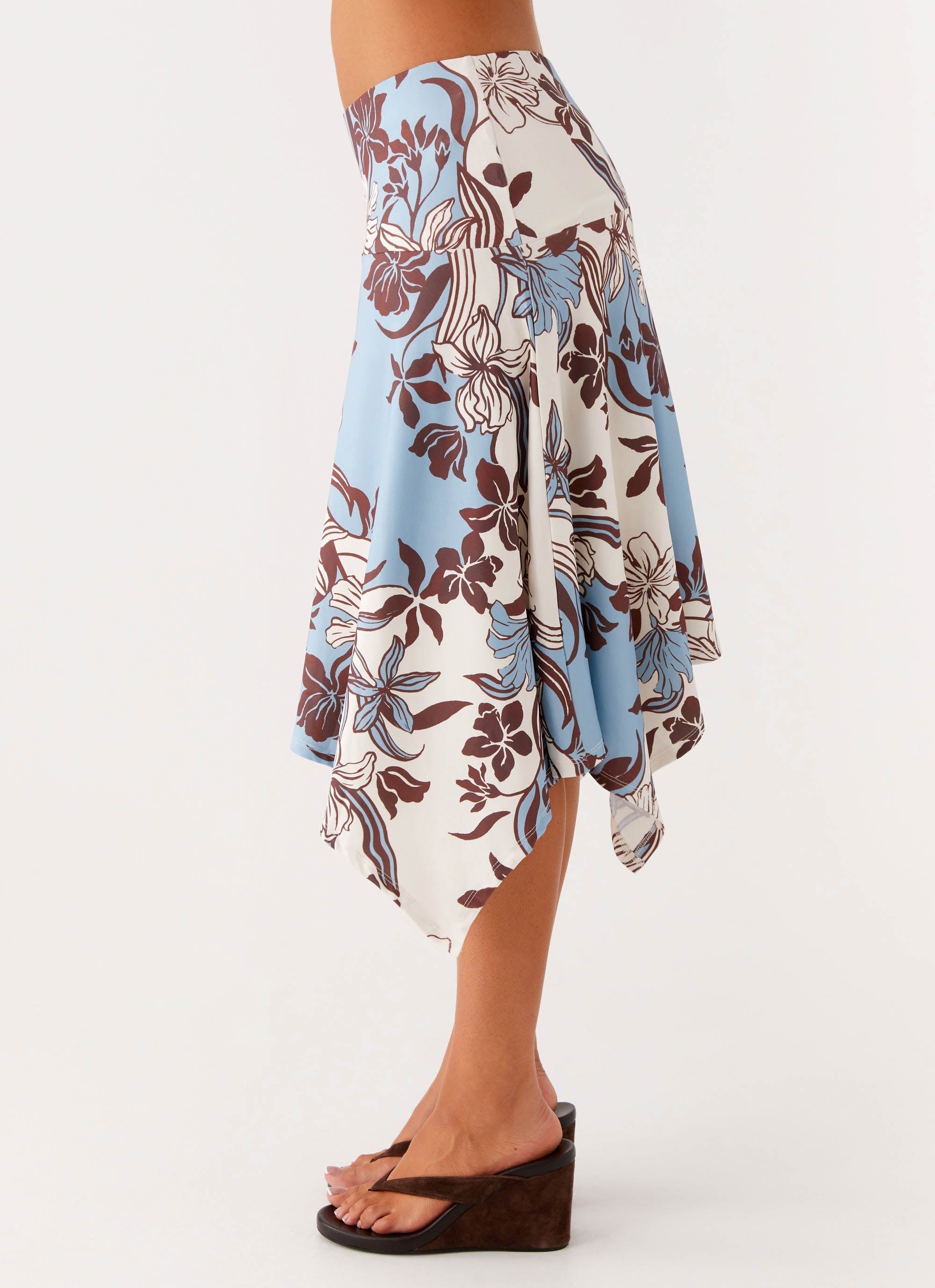 Skye Midi Skirt - Bluewood Blossom