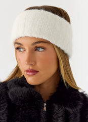 Snow Ball Knit headband - Cream