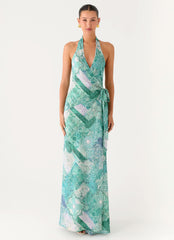So Chic Maxi Dress - Green Paisley