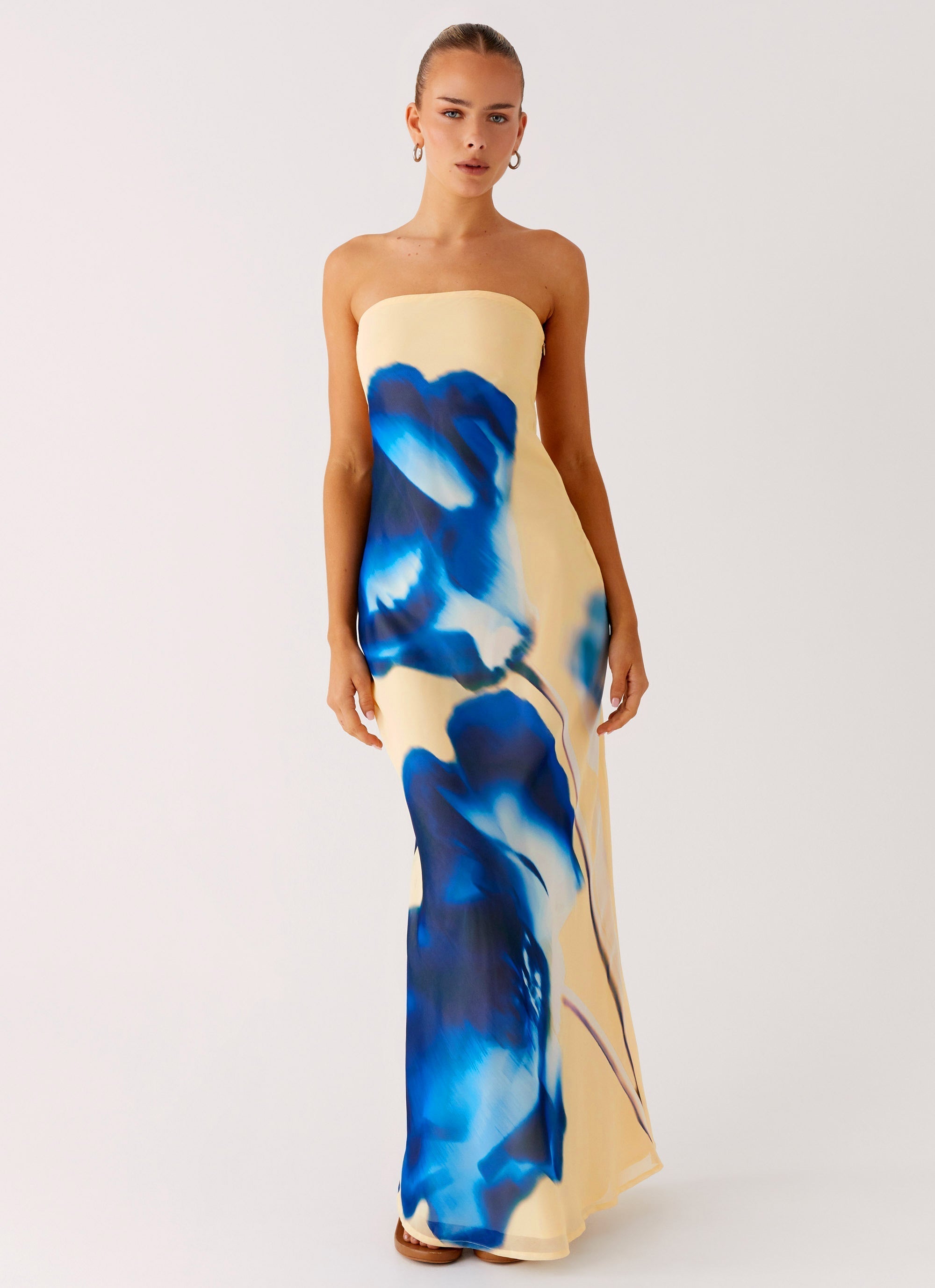 So You Say Strapless Maxi Dress - Heirloom Floral